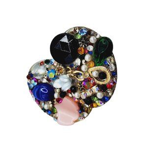 Vintage 90s Artist Signed Artisan Brooch (A1221)